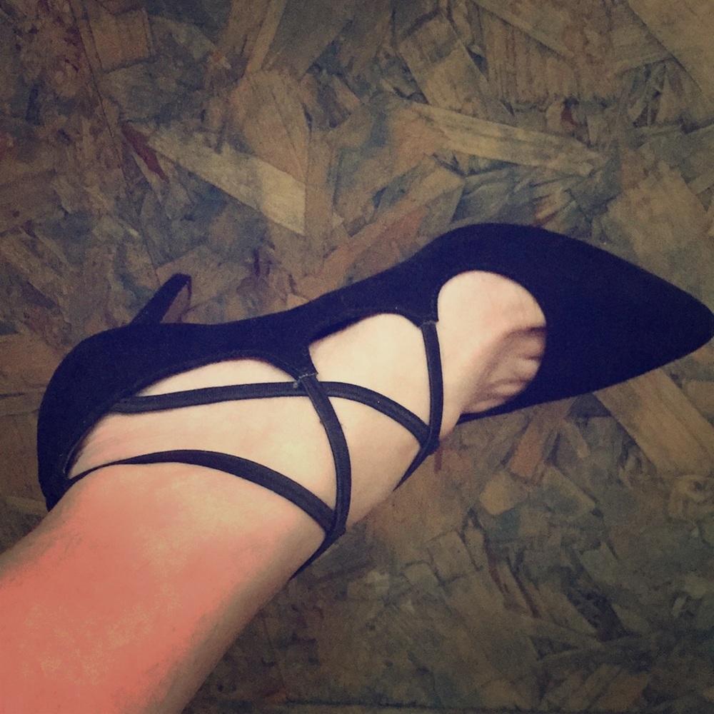 Black pointy heels